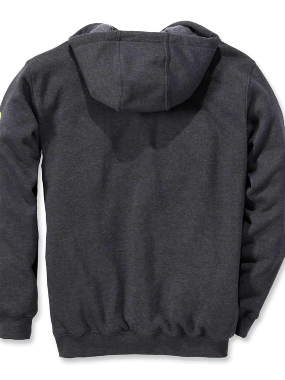 Carhartt Men’s Charcoal Hoodie with Neon Sleeve Logo - Picture 4 of 16